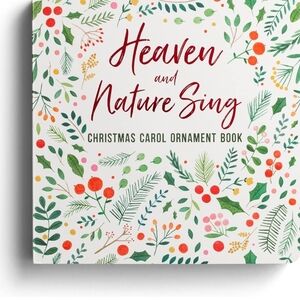 Festive Christmas Carol Ornament Book with Red and Green Design